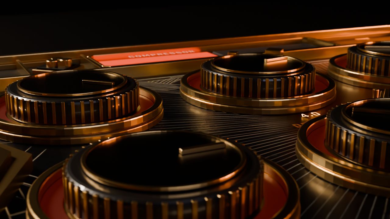 Dynamics knob row close-up